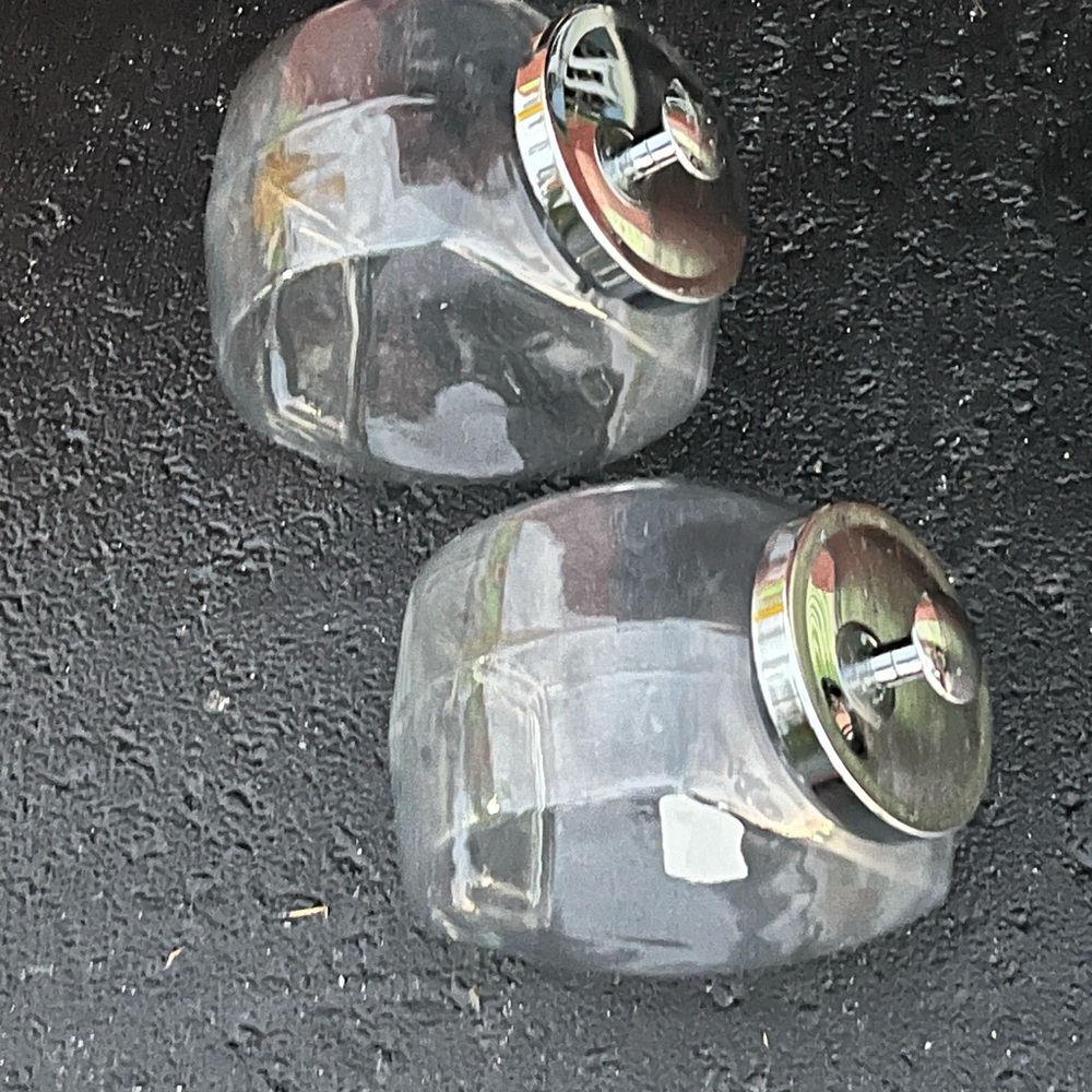 Glass Storage Jars with Silver Lids
